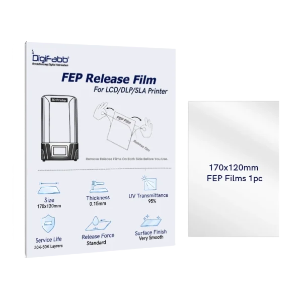 DigiFabb 170 X 120 X 0.150mm FEP Release Film for Resin 3D Printers - DigiFabb India