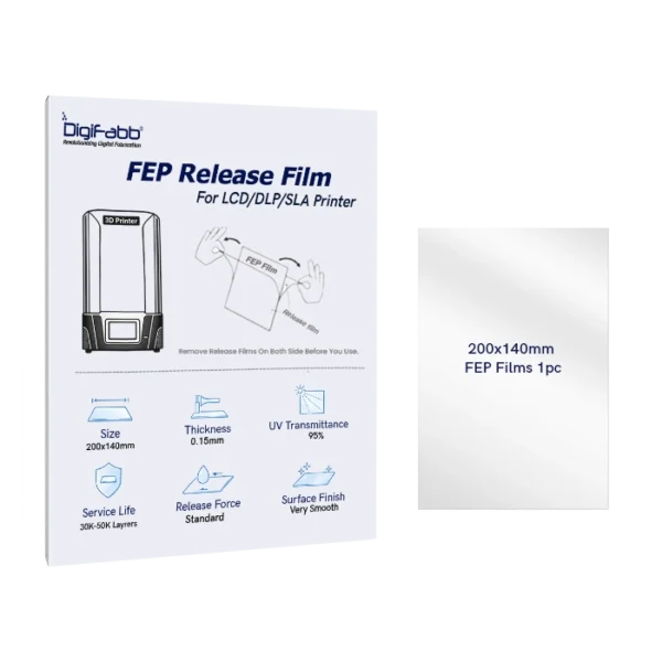 DigiFabb 200 X 140 X 0.150mm FEP Release Film for Resin 3D Printers - DigiFabb India