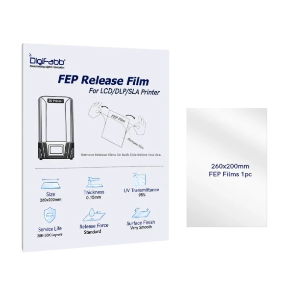 DigiFabb 260 X 200 X 0.150mm FEP Release Film for Resin 3D Printers - DigiFabb India