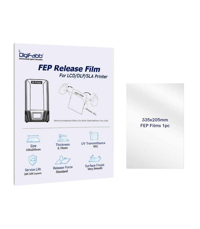 335x205mm_Fep_films_1pc DigiFabb 335 X 205 X 0.150mm FEP Release Film for Resin 3D Printers - Image 1